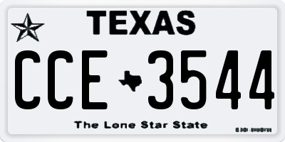 TX license plate CCE3544