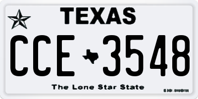 TX license plate CCE3548