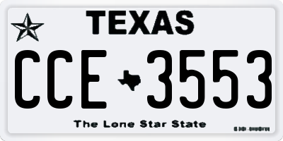 TX license plate CCE3553