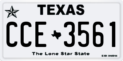TX license plate CCE3561