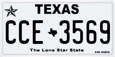 TX license plate CCE3569