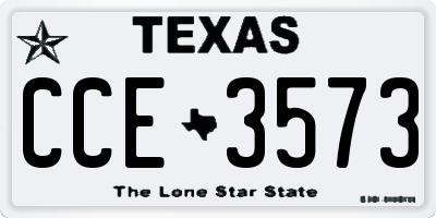 TX license plate CCE3573