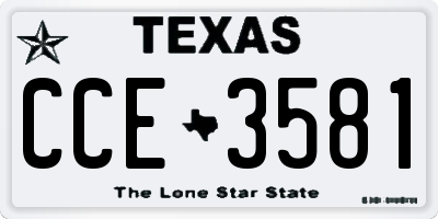 TX license plate CCE3581