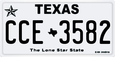 TX license plate CCE3582