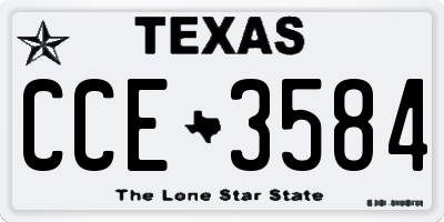 TX license plate CCE3584
