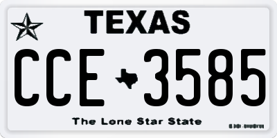 TX license plate CCE3585