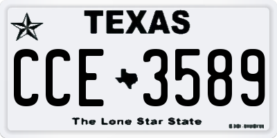 TX license plate CCE3589