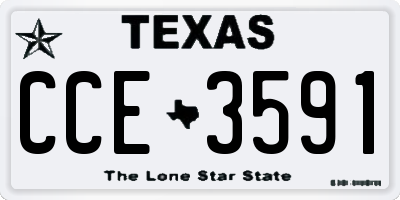 TX license plate CCE3591