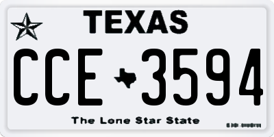 TX license plate CCE3594