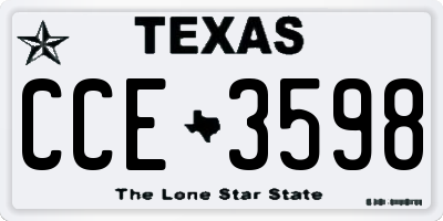 TX license plate CCE3598
