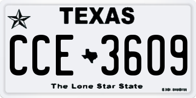 TX license plate CCE3609