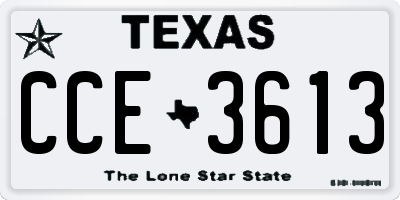 TX license plate CCE3613