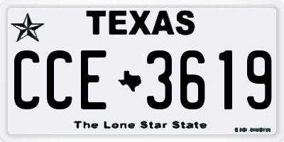 TX license plate CCE3619