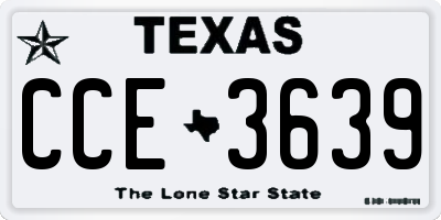 TX license plate CCE3639