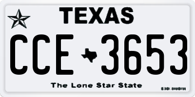 TX license plate CCE3653