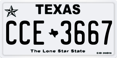 TX license plate CCE3667