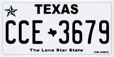 TX license plate CCE3679