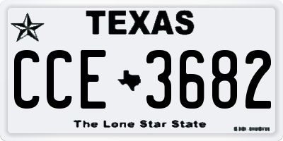 TX license plate CCE3682