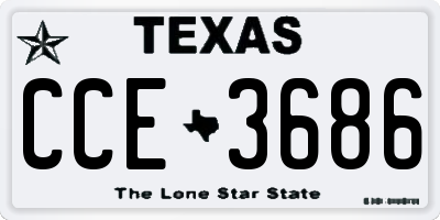 TX license plate CCE3686