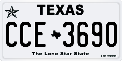 TX license plate CCE3690