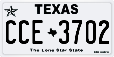 TX license plate CCE3702
