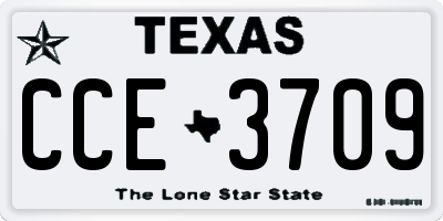 TX license plate CCE3709