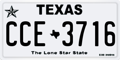 TX license plate CCE3716