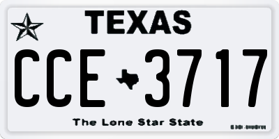 TX license plate CCE3717