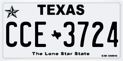 TX license plate CCE3724
