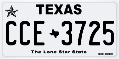TX license plate CCE3725
