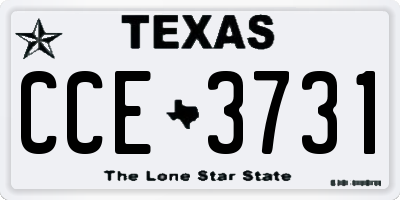 TX license plate CCE3731