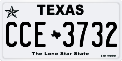 TX license plate CCE3732