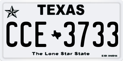 TX license plate CCE3733