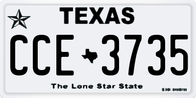 TX license plate CCE3735
