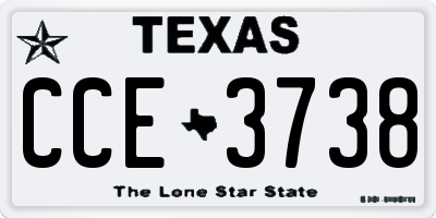 TX license plate CCE3738