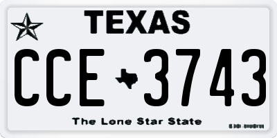 TX license plate CCE3743