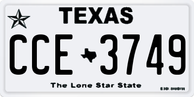TX license plate CCE3749