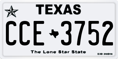 TX license plate CCE3752