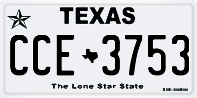 TX license plate CCE3753