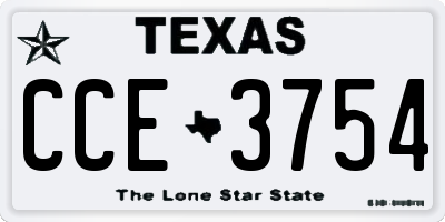 TX license plate CCE3754
