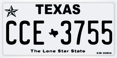 TX license plate CCE3755