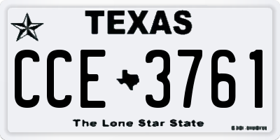 TX license plate CCE3761