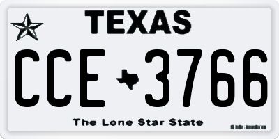 TX license plate CCE3766