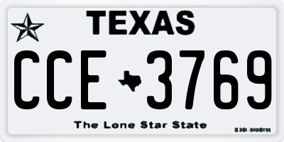 TX license plate CCE3769