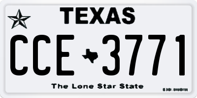 TX license plate CCE3771