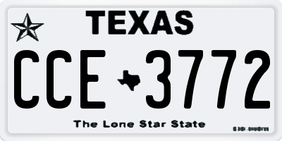TX license plate CCE3772