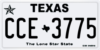 TX license plate CCE3775