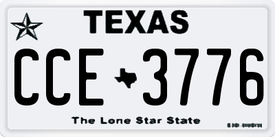TX license plate CCE3776
