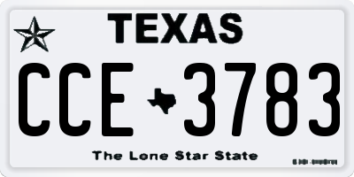 TX license plate CCE3783