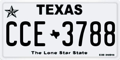 TX license plate CCE3788